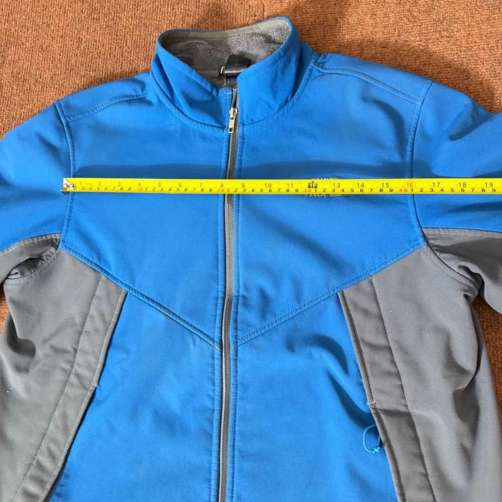 The North Face Mens Apex Bionic Softshell‎ Jacket Blue Grey Large Repair Needed